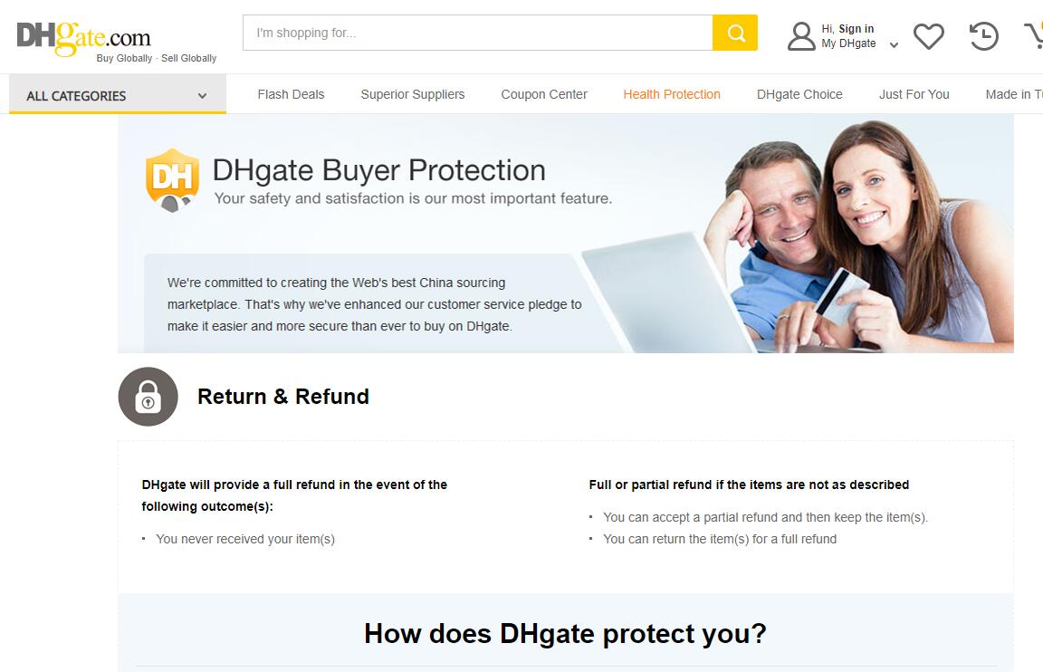 dhgate buyer protection