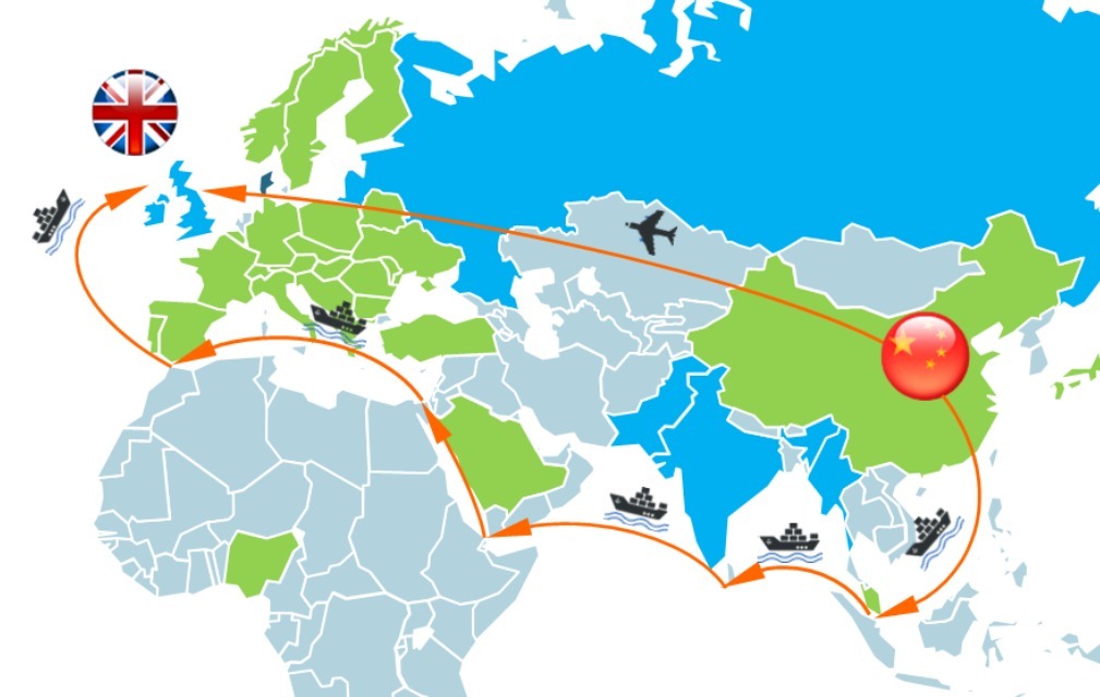 shipment routes from china
