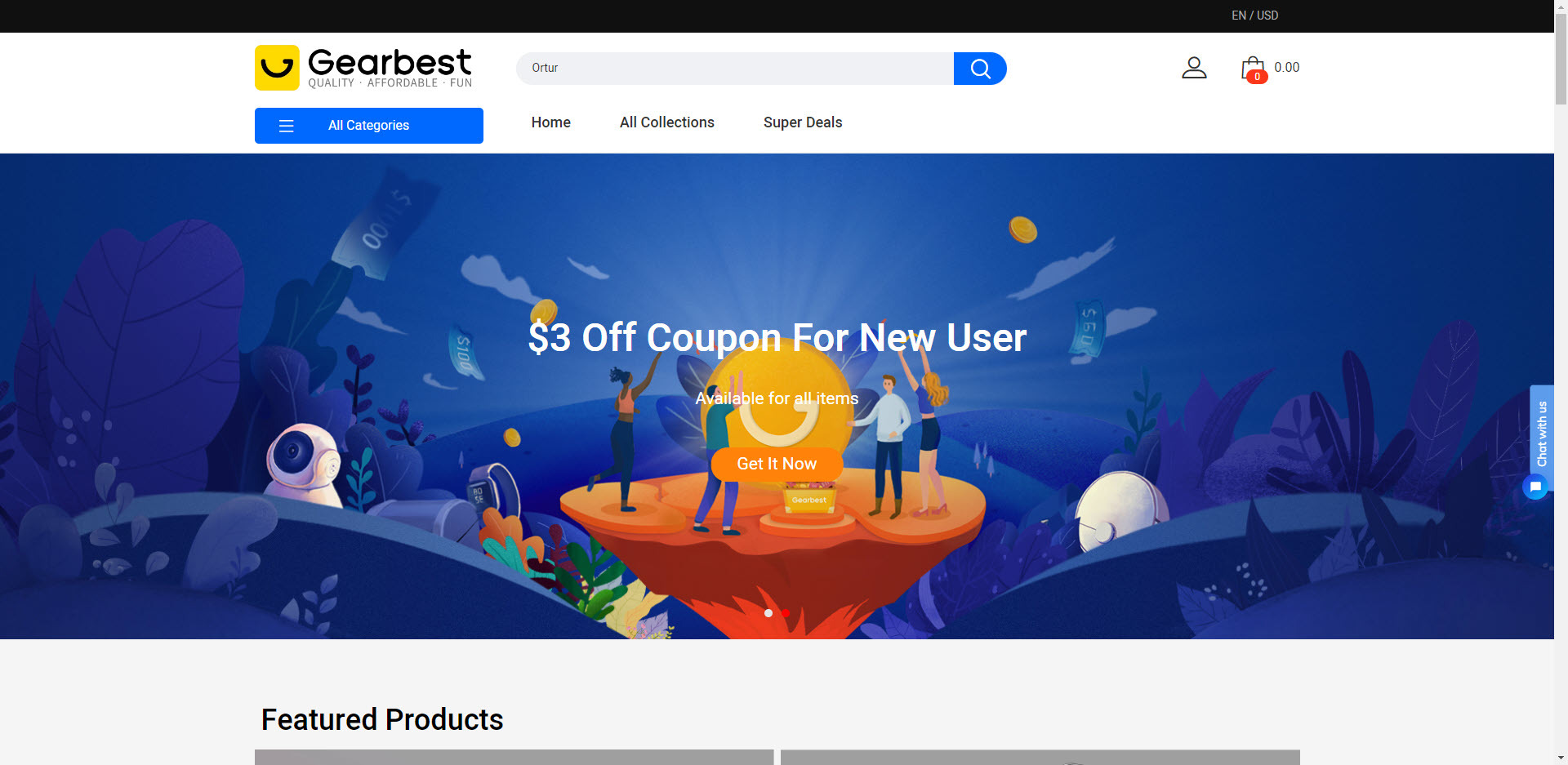 Homepage of Gearbest