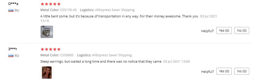 Customer Reviews on AliExpress4