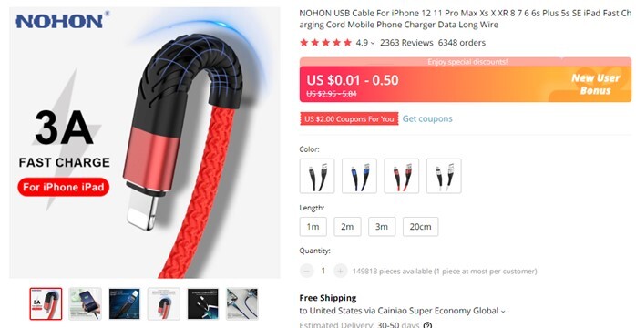 Nohon USB Cable For iPhone & iPad