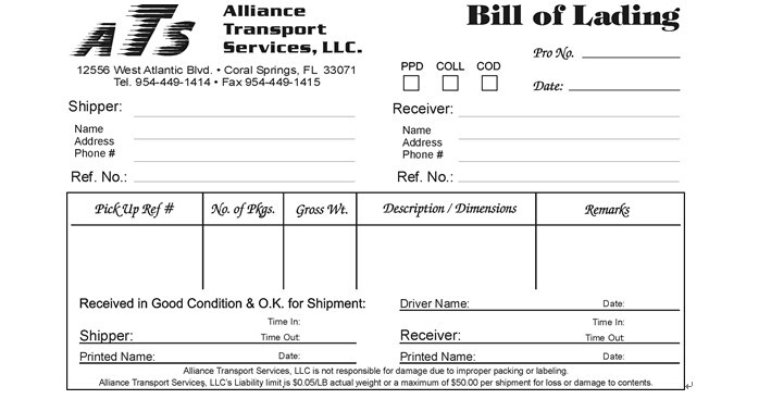 A Bill of Lading