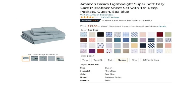 Amazon Basics Lightweight Microfiber Sheet