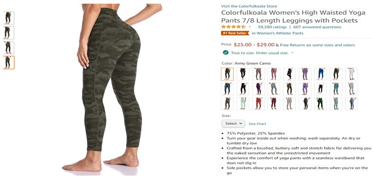 Colorfulkoala Women's High Waisted Yoga Pants