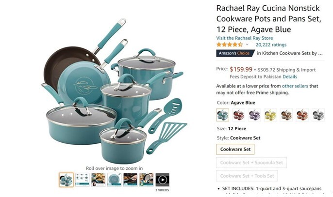 Rachael Ray Nonstick Cookware Pots and Pans Set