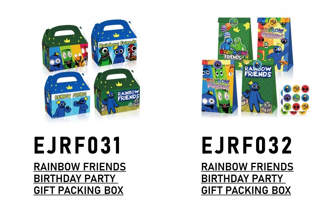 Rainbow Friends Birthday Party Gift Packing Box