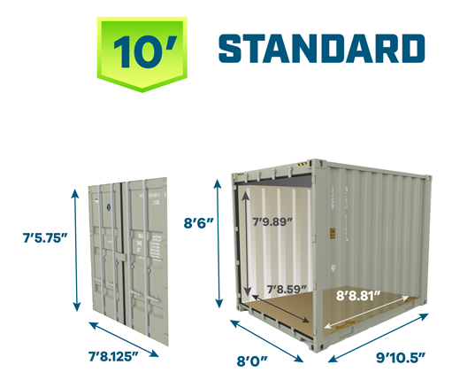 10-foot Standard Shipping Container Dimensions