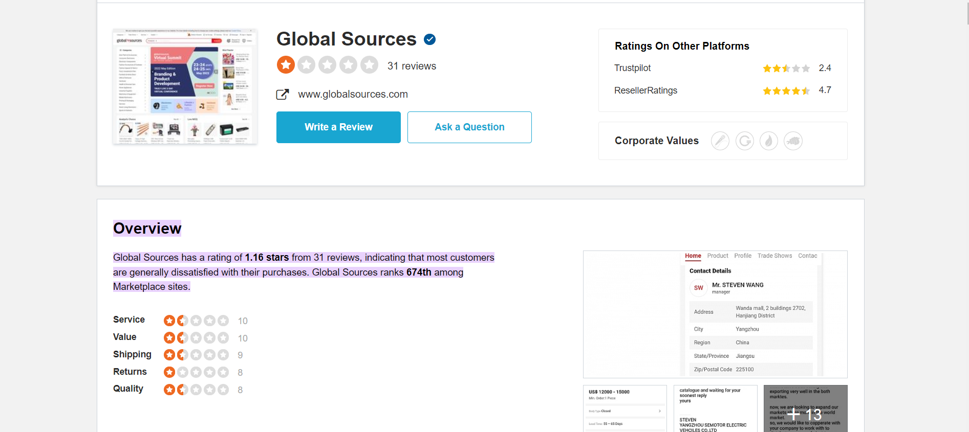 site jabber, review, global sources review 