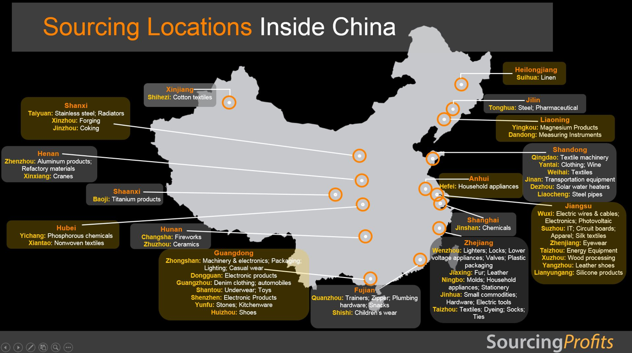 china sourcing company, sourcing locations